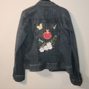 Women's Upcycled Pomegranate Jean Jacket, Large